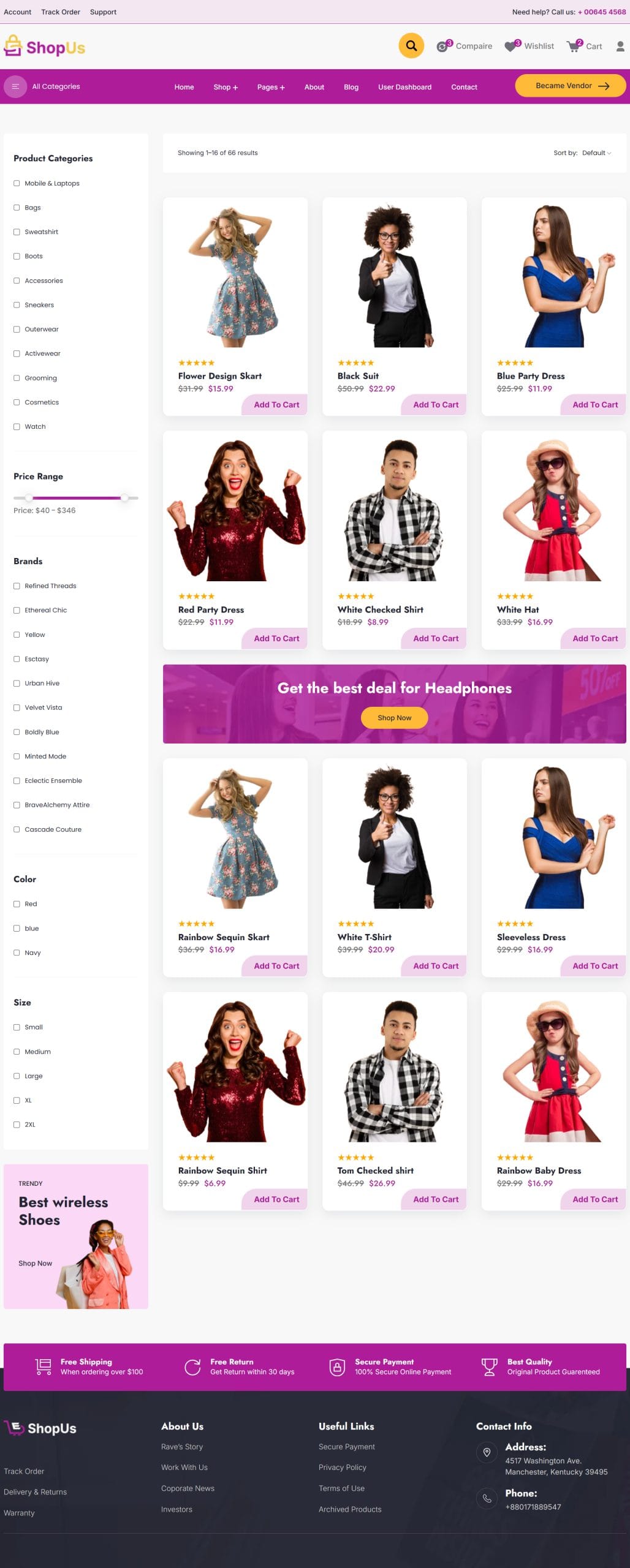 Full ecommerce website for a clothing and fashion brand created by Akaeid Hasan – stylish design with product showcase, shopping cart, and mobile-friendly layout