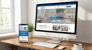 Akaeid Hasan featured image for Best Cleaning WordPress Themes 2026, showcasing a modern cleaning service WordPress website displayed on desktop and mobile screens with a professional blue and white design layout. The website interface highlights online booking functionality, structured service sections for home and office cleaning, pricing tables, customer testimonials, and a strong call-to-action button for instant quote requests. The design represents fast-loading, mobile-friendly and SEO-optimized cleaning company website structure built for high conversion and local search visibility. Branding text Akaeid Hasan is prominently presented to represent professional WordPress developer Akaeid Hasan and his official website akaeidhasan.com, specializing in responsive, business-focused and performance-driven WordPress website solutions.